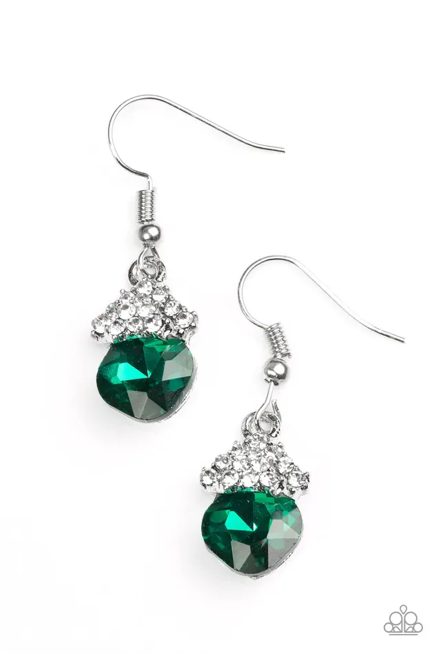 Paparazzi Earring The Show Must GLOW On Green Paparazzi Jewelry Earrings
