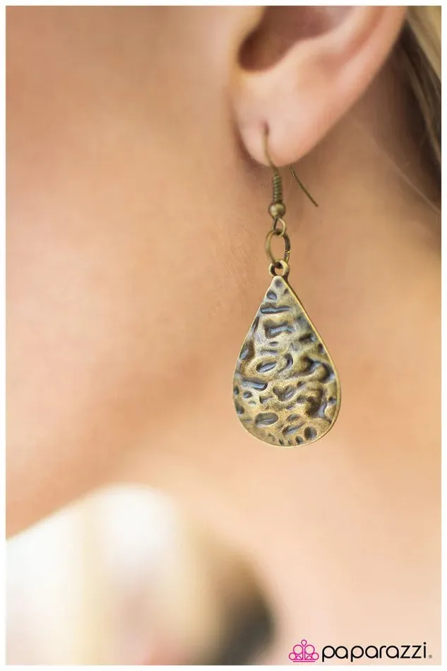 Paparazzi Earring Water Under The Bridge Brass Paparazzi Jewelry Earrings