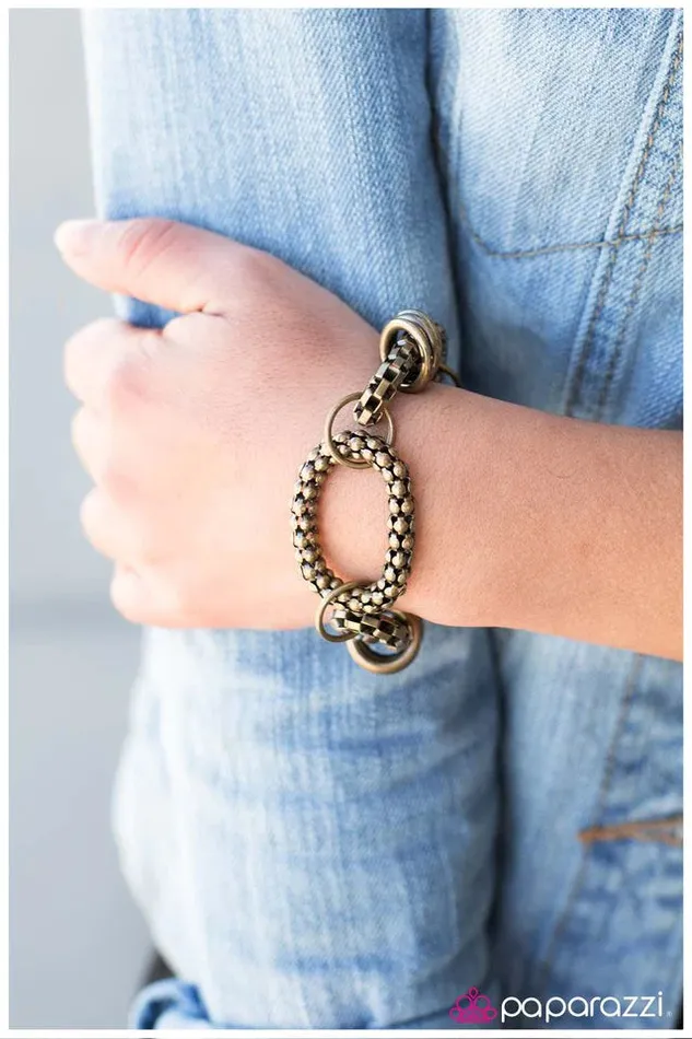 Paparazzi Jewelry Bracelets Paparazzi Bracelet A Checkered Past Brass