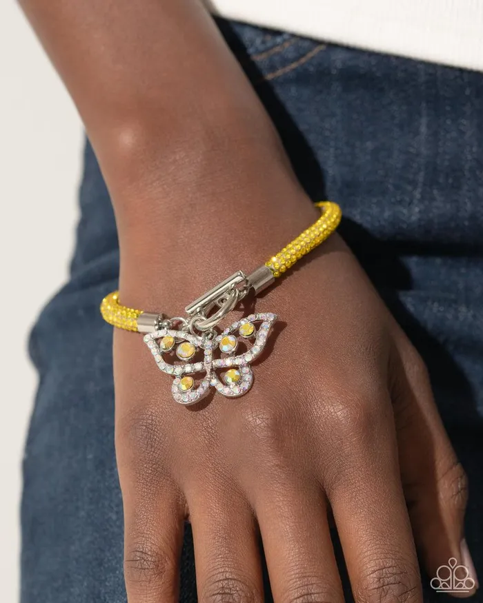 Paparazzi Jewelry Bracelets Paparazzi Bracelet Aerial Appeal Yellow