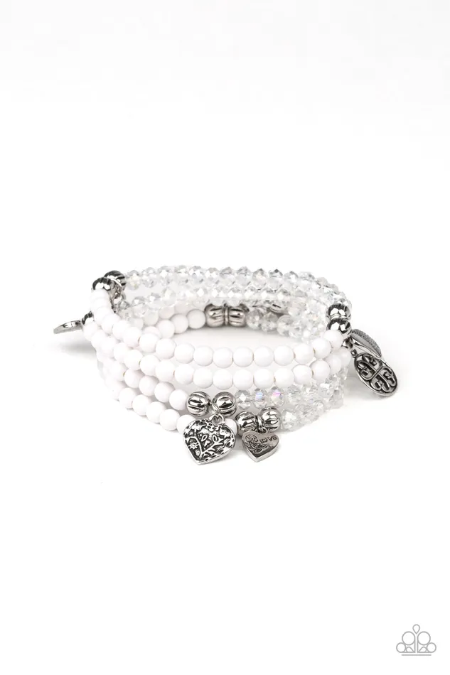 Paparazzi Jewelry Bracelets Paparazzi Bracelet Colorfully Cupid White