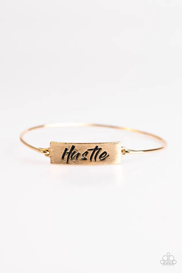 Paparazzi Jewelry Bracelets Paparazzi Bracelet Hustle Hard Gold