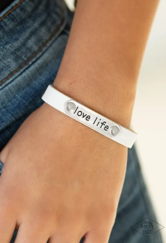 Paparazzi Jewelry Bracelets Paparazzi Bracelet Love Life White