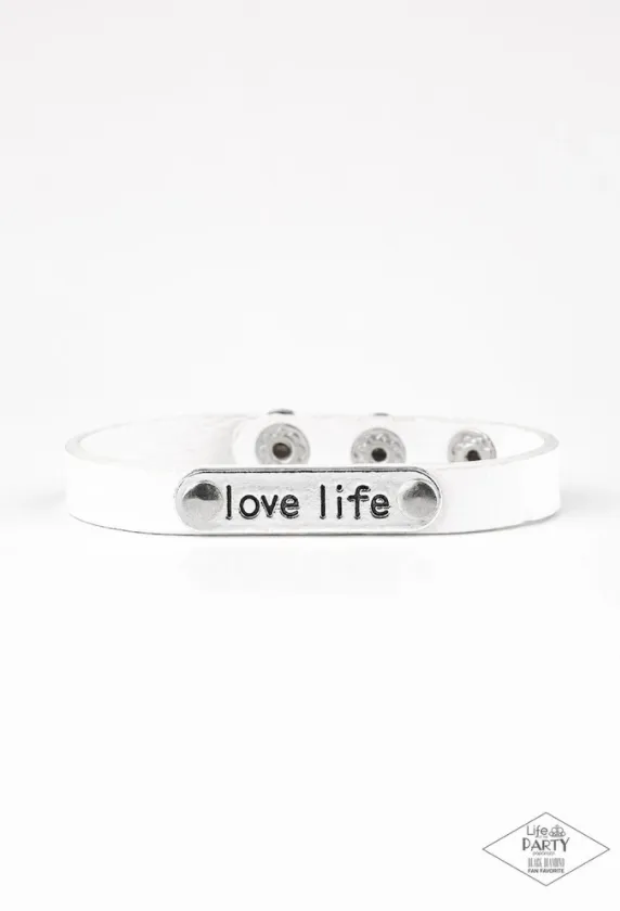 Paparazzi Jewelry Bracelets Paparazzi Bracelet Love Life White
