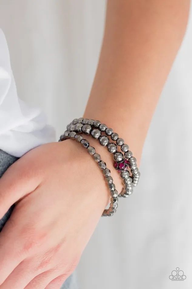 Paparazzi Jewelry Bracelets Paparazzi Bracelet Noticeably Noir Pink