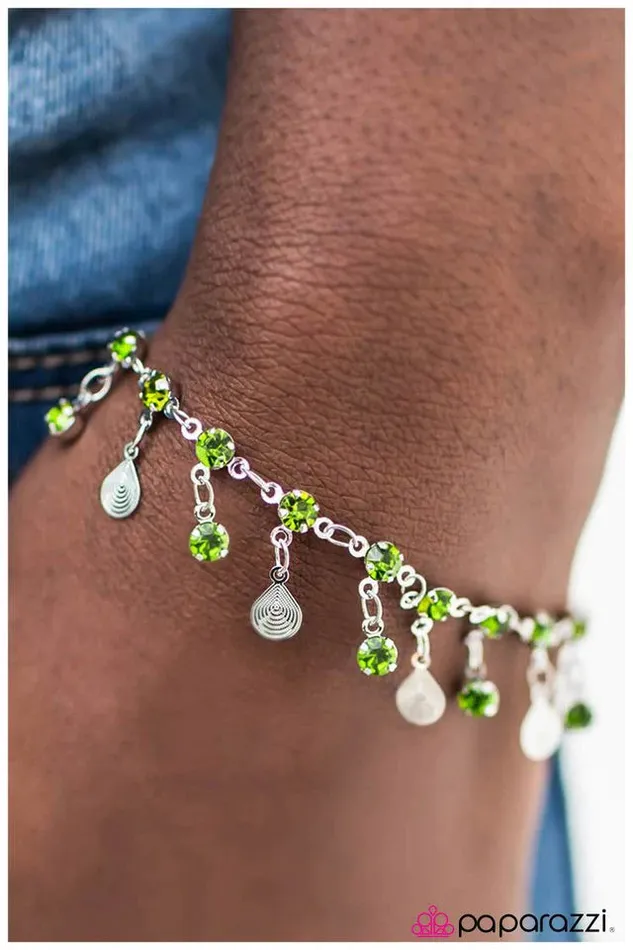 Paparazzi Jewelry Bracelets Paparazzi Bracelet Rain Rain Go Away Green
