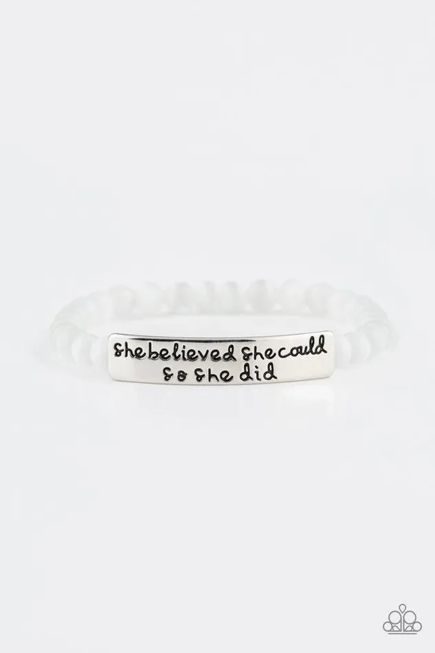Paparazzi Jewelry Bracelets Paparazzi Bracelet So She Did White