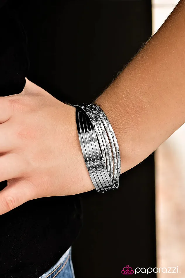 Paparazzi Jewelry Bracelets Paparazzi Bracelet Stacked In My Favor Silver