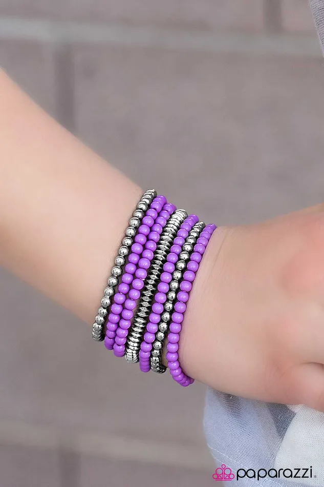 Paparazzi Jewelry Bracelets Paparazzi Bracelet The BEAD Goes On Purple