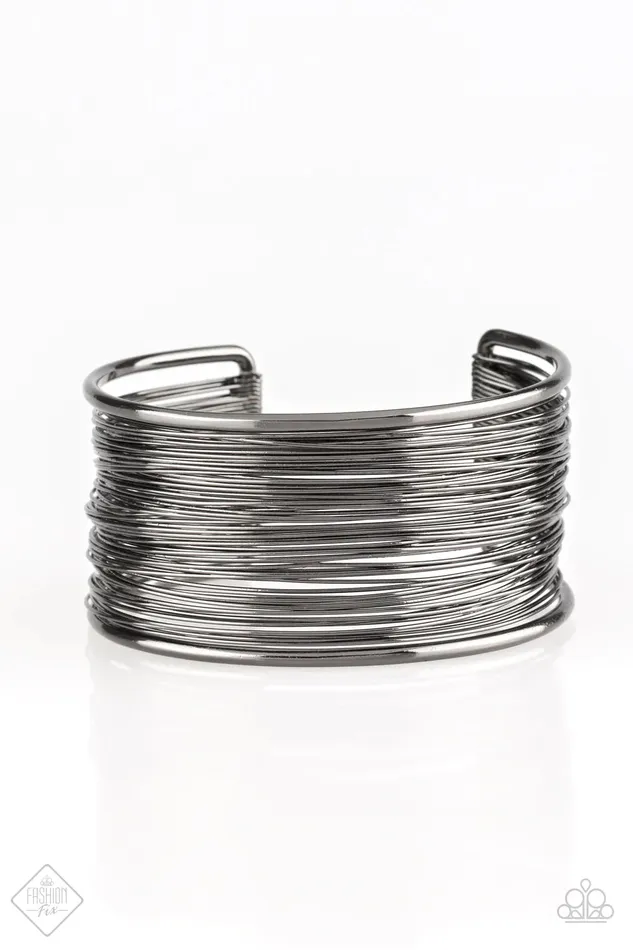 Paparazzi Jewelry Bracelets Paparazzi Bracelet Wire Warrior Black