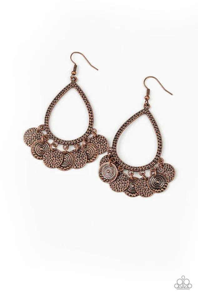 Paparazzi Jewelry Earrings Paparazzi Earring All In Good CHIME Copper