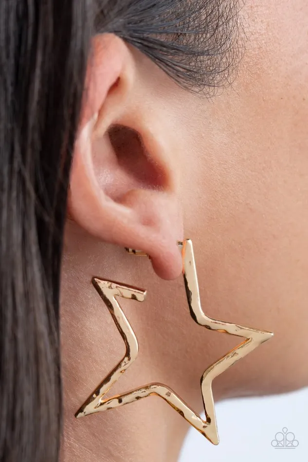 Paparazzi Jewelry Earrings Paparazzi Earring AllStar Attitude Gold