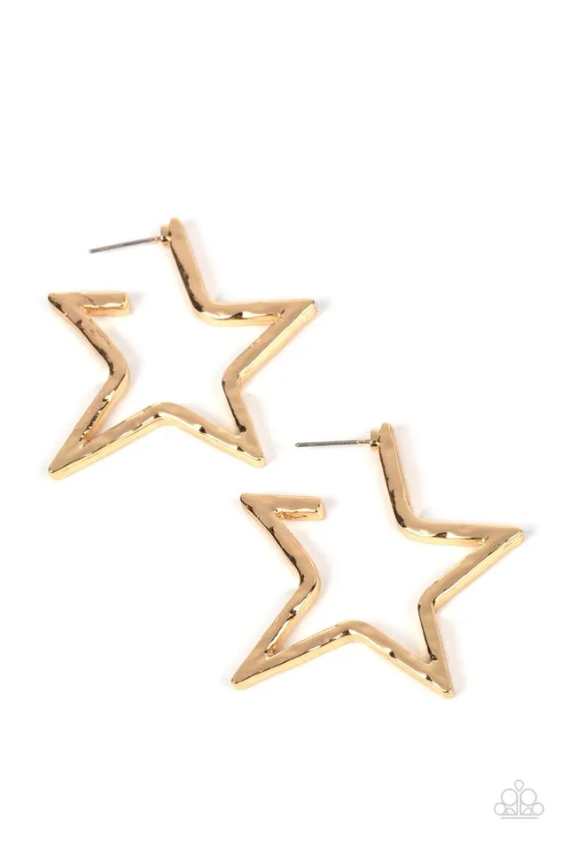 Paparazzi Jewelry Earrings Paparazzi Earring AllStar Attitude Gold Paparazzi Jewelry Earrings Paparazzi Earring AllStar Attitude Gold