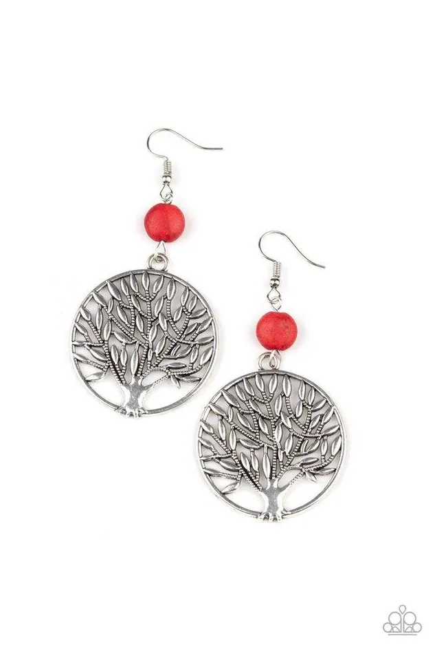 Paparazzi Jewelry Earrings Paparazzi Earring Bountiful Branches Red