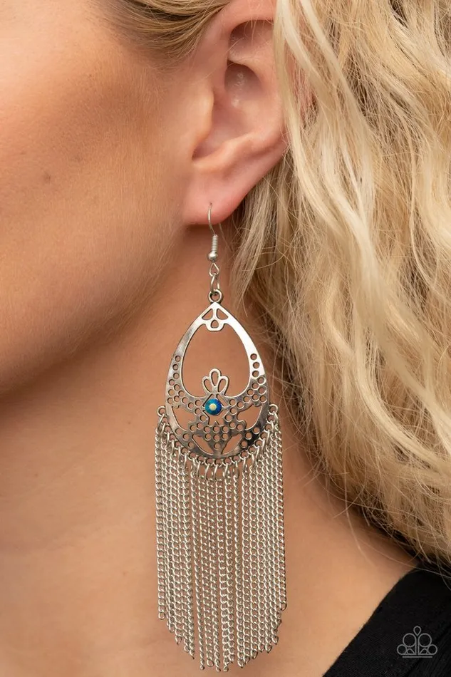 Paparazzi Jewelry Earrings Paparazzi Earring Castle Cottage Blue