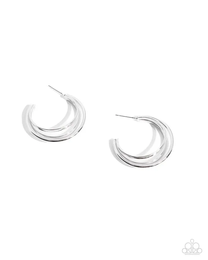 Paparazzi Jewelry Earrings Paparazzi Earring Curly Charisma Silver Paparazzi Jewelry Earrings Paparazzi Earring Curly Charisma Silver