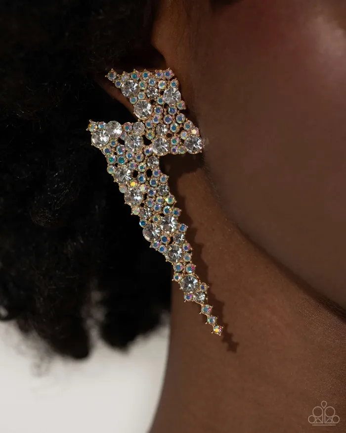 Paparazzi Jewelry Earrings Paparazzi Earring Electric Effulgence Gold