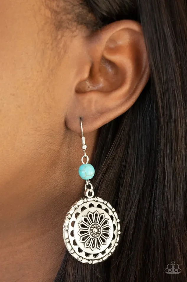 Paparazzi Jewelry Earrings Paparazzi Earring Flowering Frontiers Blue