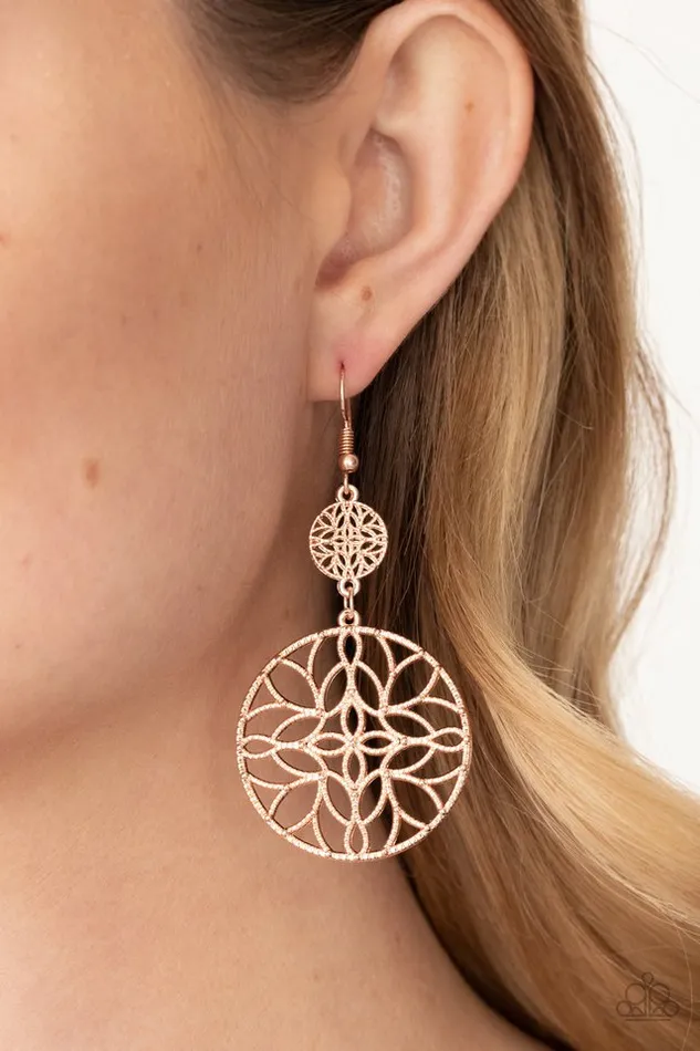 Paparazzi Jewelry Earrings Paparazzi Earring Mandala Eden Rose Gold