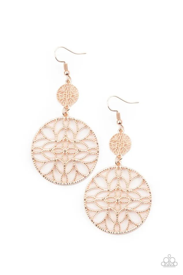 Paparazzi Jewelry Earrings Paparazzi Earring Mandala Eden Rose Gold Paparazzi Jewelry Earrings Paparazzi Earring Mandala Eden Rose Gold