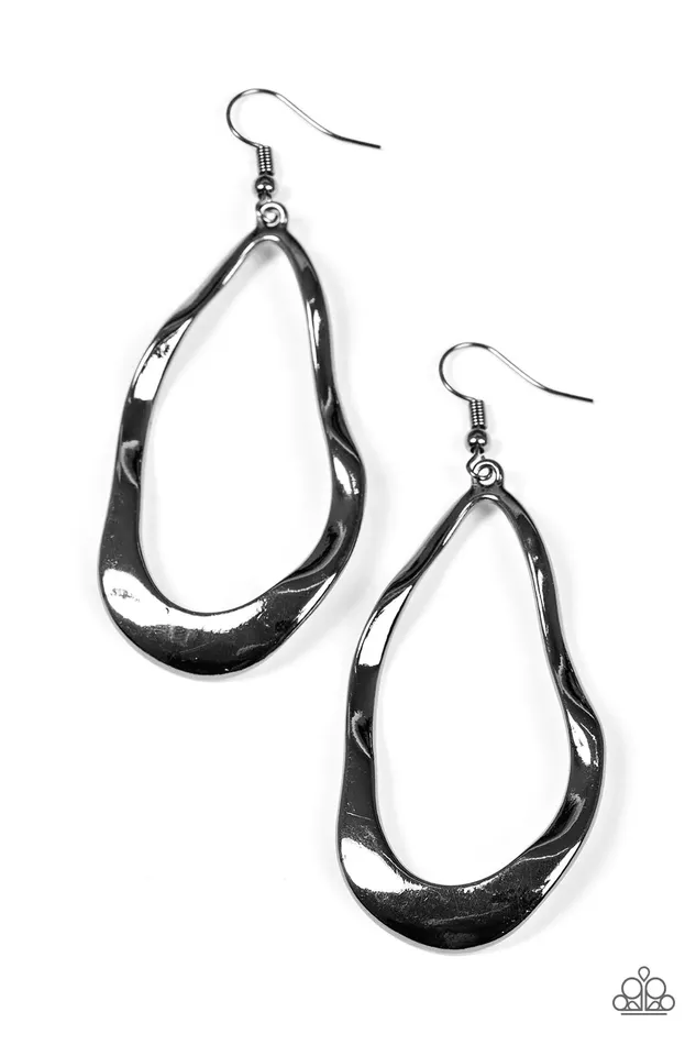 Paparazzi Jewelry Earrings Paparazzi Earring Melt Down Black