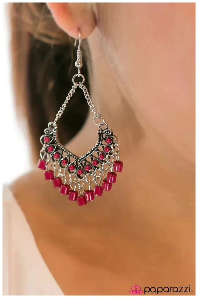 Paparazzi Jewelry Earrings Paparazzi Earring On A Magic Carpet Ride Pink