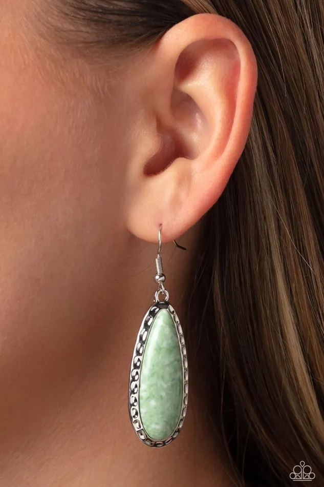 Paparazzi Jewelry Earrings Paparazzi Earring TEARDROPDead Dynasty Green
