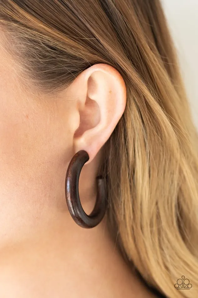 Paparazzi Jewelry Earrings Paparazzi Earring Woodsy Wonder Brown