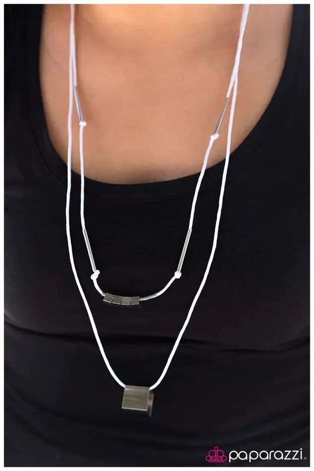 Paparazzi Jewelry Necklaces Paparazzi Necklace Boom Box White
