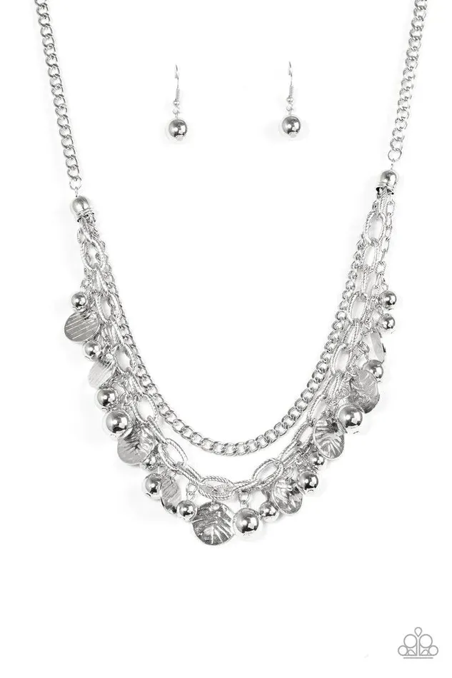 Paparazzi Jewelry Necklaces Paparazzi Necklace Cast Away Treasure Silver