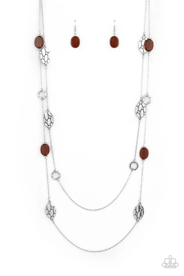 Paparazzi Jewelry Necklaces Paparazzi Necklace Cobble Creeks Brown Paparazzi Jewelry Necklaces Paparazzi Necklace Cobble Creeks Brown