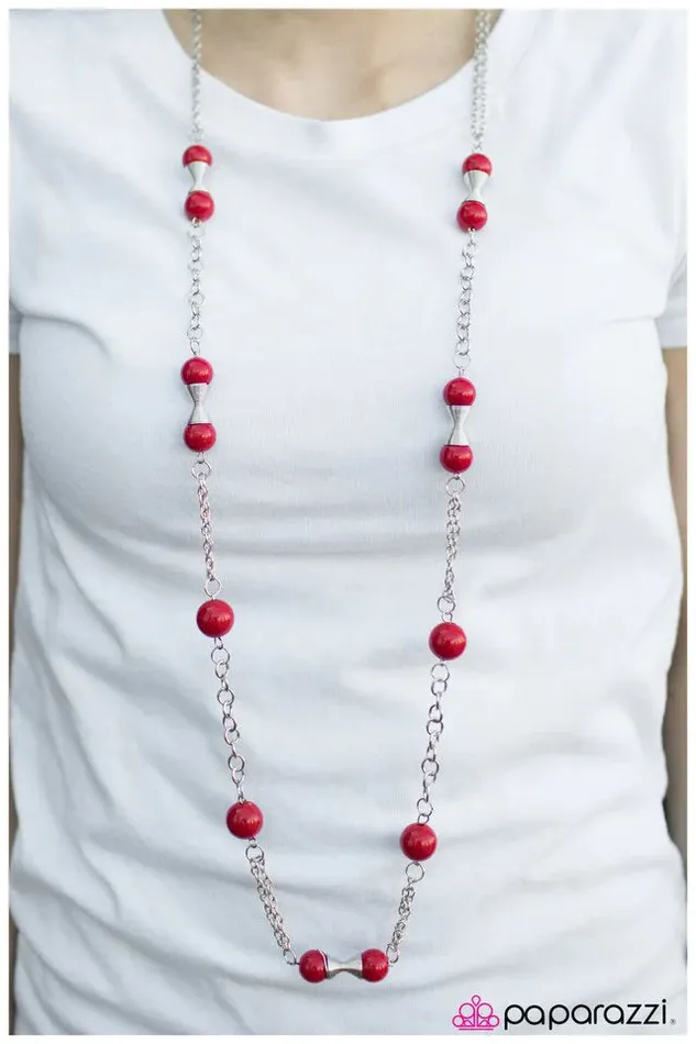 Paparazzi Jewelry Necklaces Paparazzi Necklace Commander in Chief Red