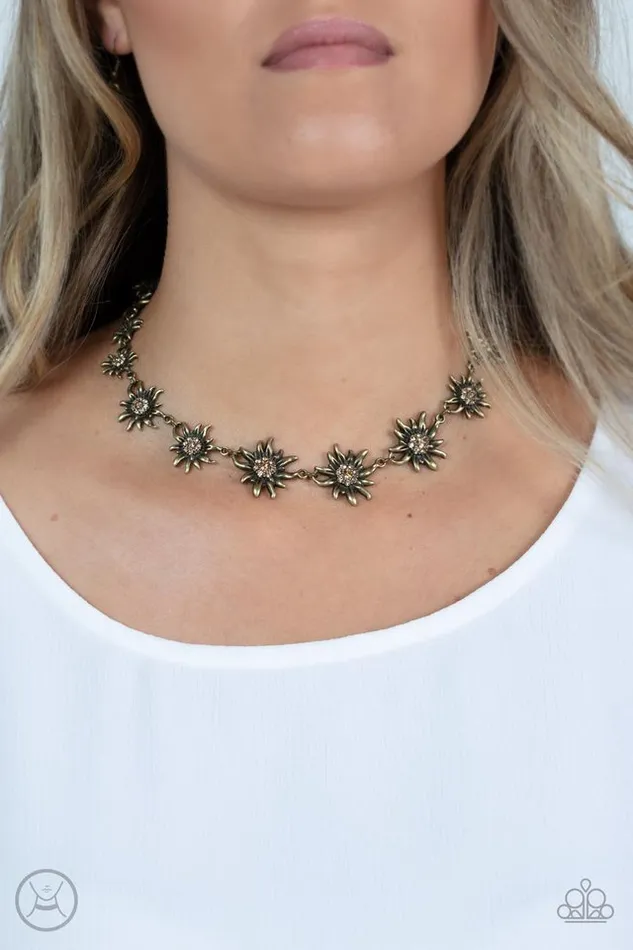Paparazzi Jewelry Necklaces Paparazzi Necklace Get Up and GROW Brass
