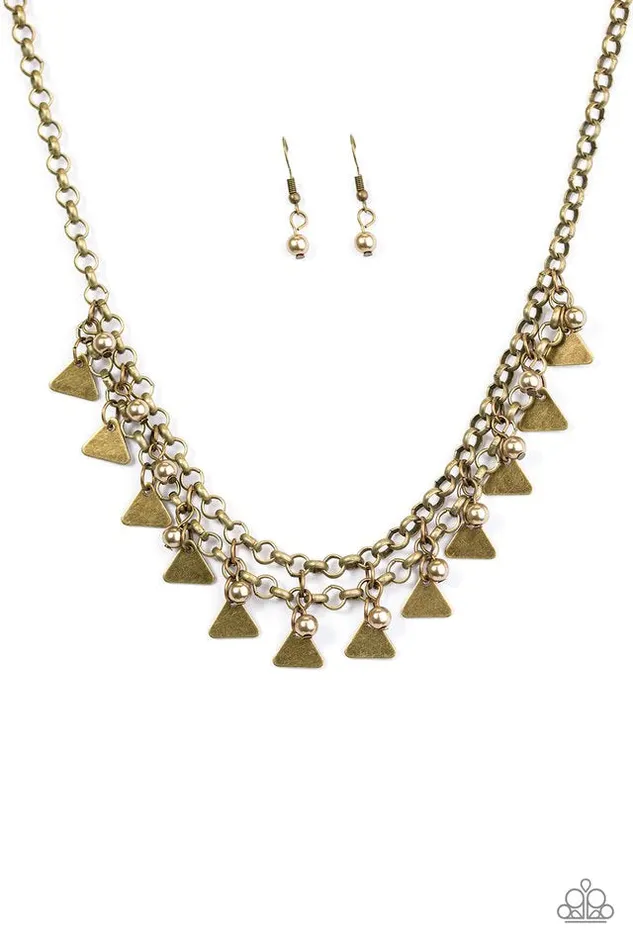 Paparazzi Jewelry Necklaces Paparazzi Necklace Pretty In Pyramids Brass