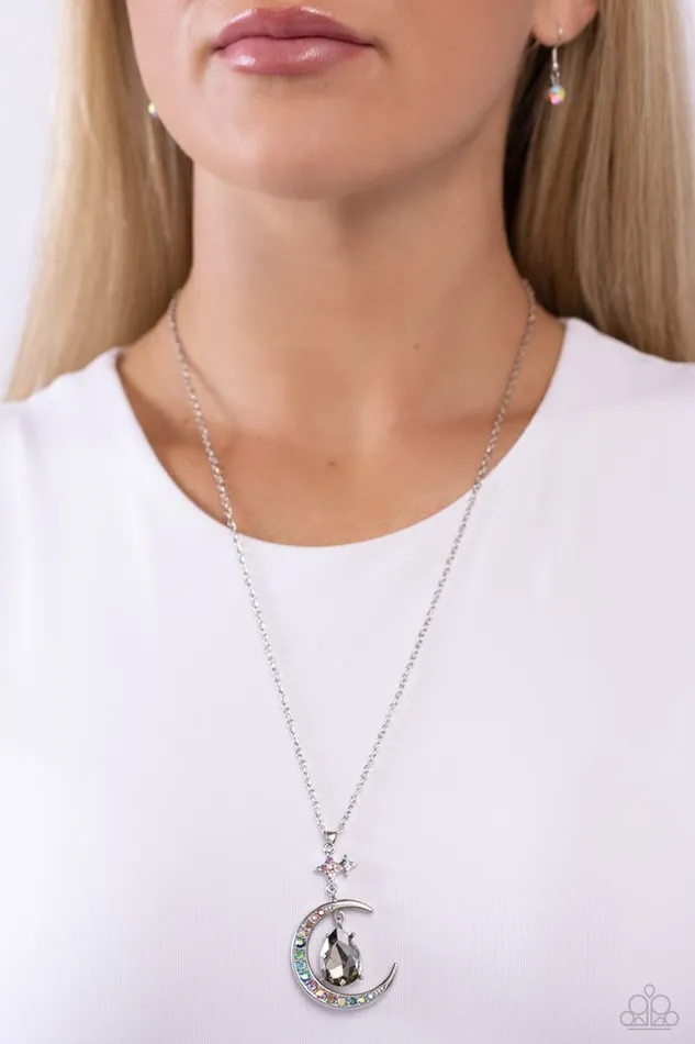 Paparazzi Jewelry Necklaces Paparazzi Necklace Talking to the Moon Silver