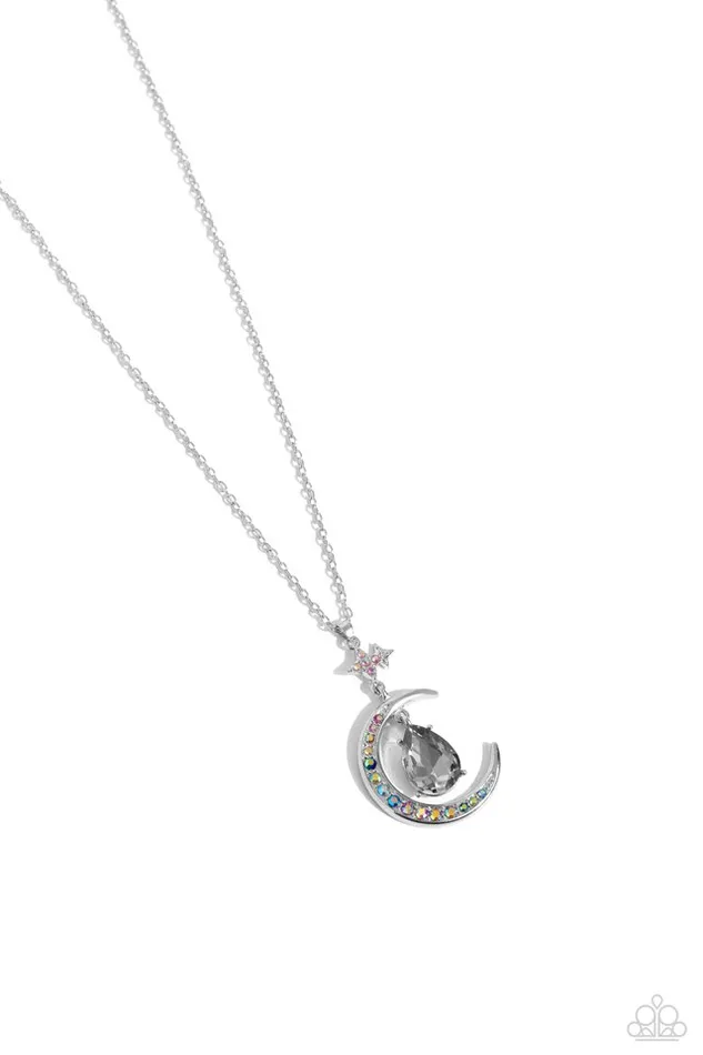 Paparazzi Jewelry Necklaces Paparazzi Necklace Talking to the Moon Silver Paparazzi Jewelry Necklaces Paparazzi Necklace Talking to the Moon Silver