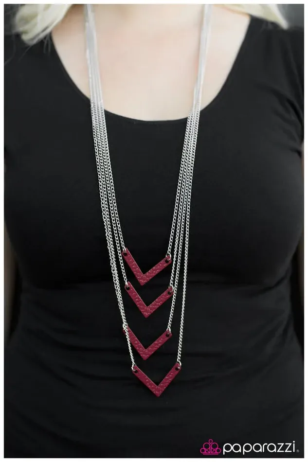 Paparazzi Jewelry Necklaces Paparazzi Necklace Throw Caution to the Wind Red