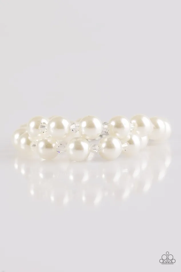 Paparazzi Jewelry Paparazzi Bracelet BALLROOM and Board White Bracelets
