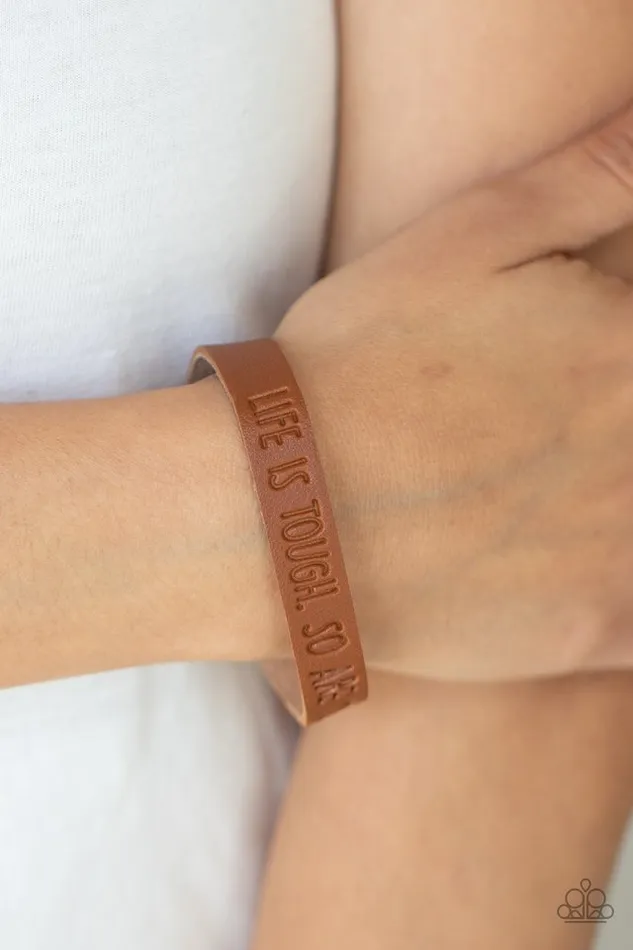 Paparazzi Jewelry Paparazzi Bracelet Life is Tough Brown Bracelets