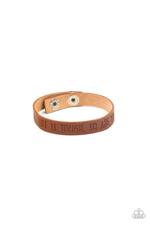 Paparazzi Jewelry Paparazzi Bracelet Life is Tough Brown Bracelets Paparazzi Jewelry Paparazzi Bracelet Life is Tough Brown Bracelets