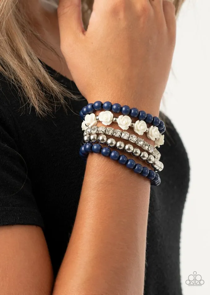 Paparazzi Jewelry Paparazzi Bracelet Rose Garden Grandeur Blue Bracelets