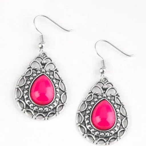 Paparazzi Jewelry Paparazzi Earring Flirty Finesse Pink Earrings
