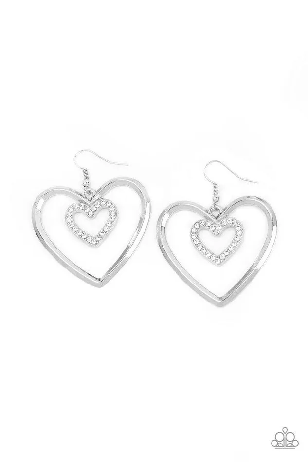 Paparazzi Jewelry Paparazzi Earring Heart Candy Couture White Earrings