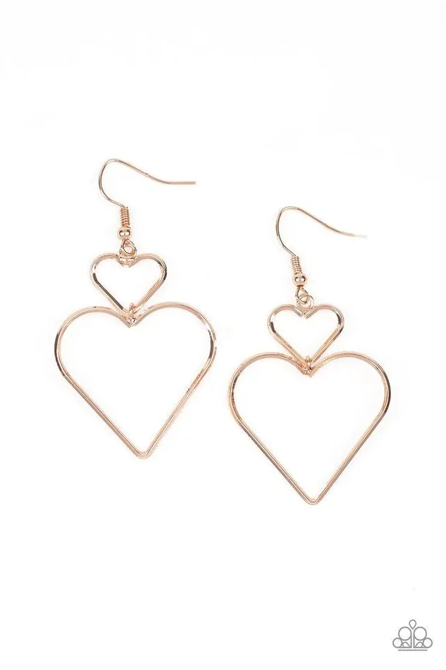 Paparazzi Jewelry Paparazzi Earring Heartbeat Harmony Rose Gold Earrings