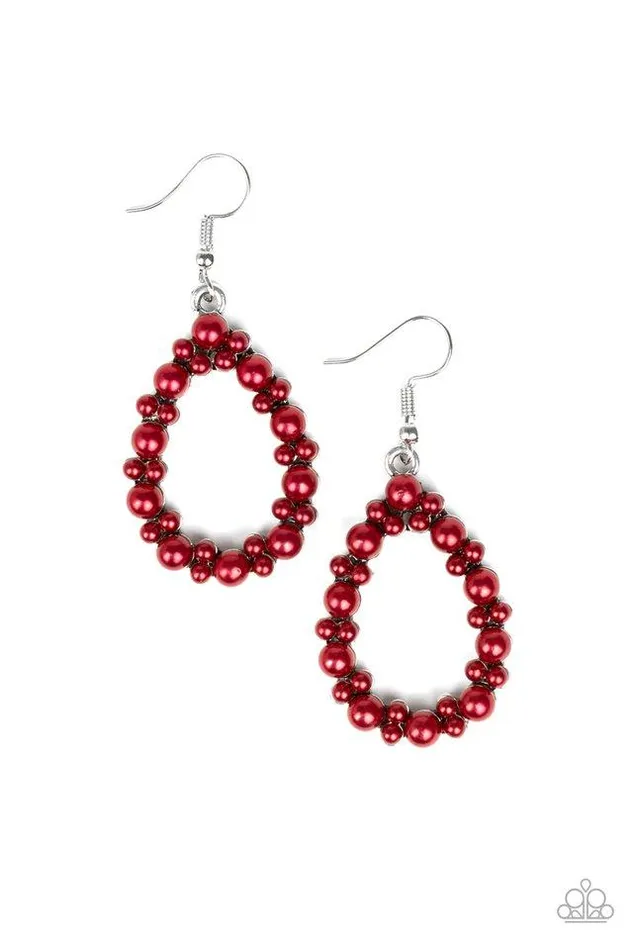 Paparazzi Jewelry Paparazzi Earring Pearl Spectacular Red Earrings