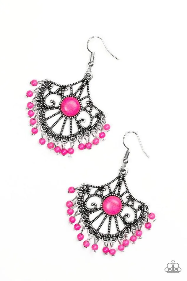 Paparazzi Jewelry Paparazzi Earring Stone Lagoon Pink Earrings