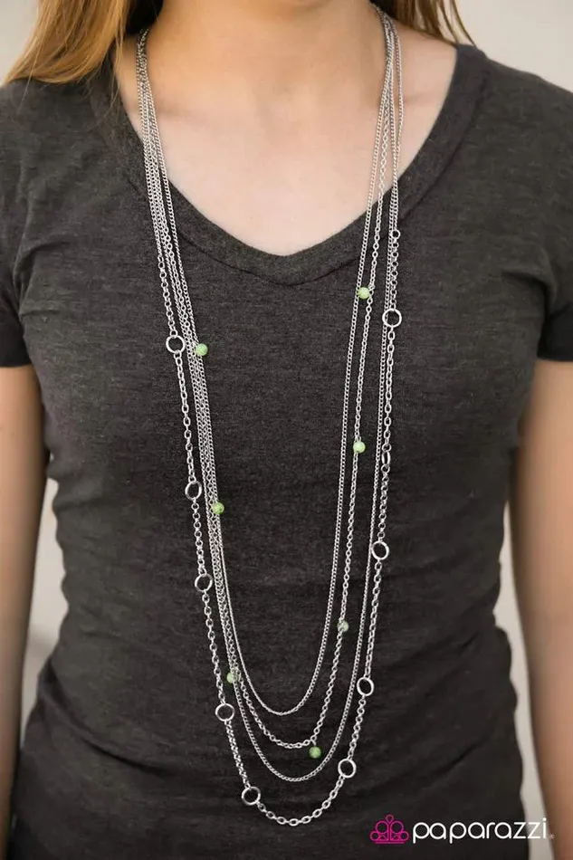 Paparazzi Jewelry Paparazzi Necklace Do The Locomotion Green Necklaces