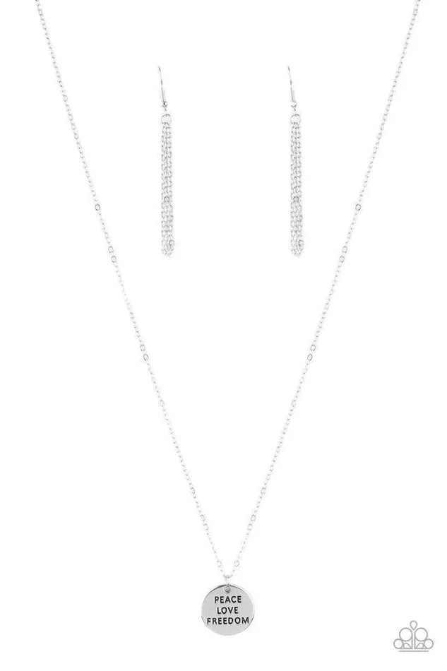Paparazzi Jewelry Paparazzi Necklace Freedom Isnt Free Silver Necklaces