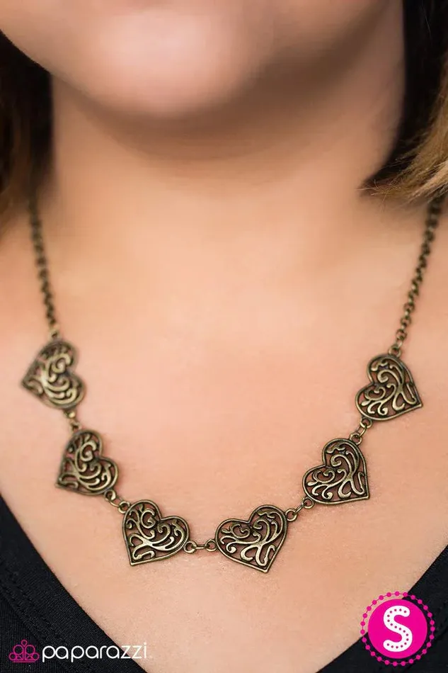 Paparazzi Jewelry Paparazzi Necklace Playing My Heartstrings Brass Necklaces