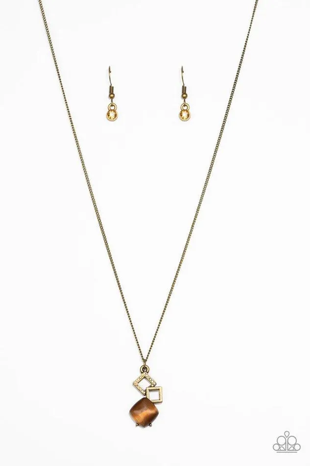 Paparazzi Jewelry Paparazzi Necklace Stylishly Square Brass Necklaces